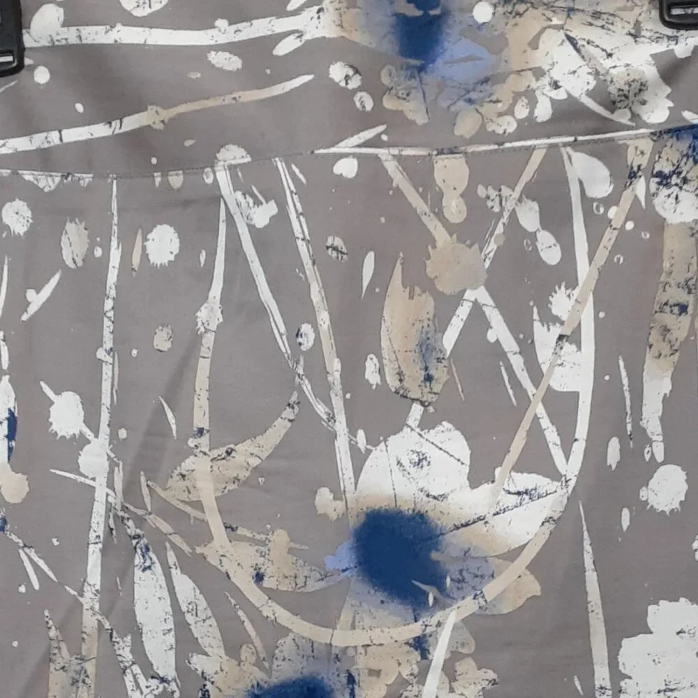 Alfani Abstract Skirt Paint Splatter Size 10 Multicolor Brown Blue Pencil Mini - Picture 1 of 10